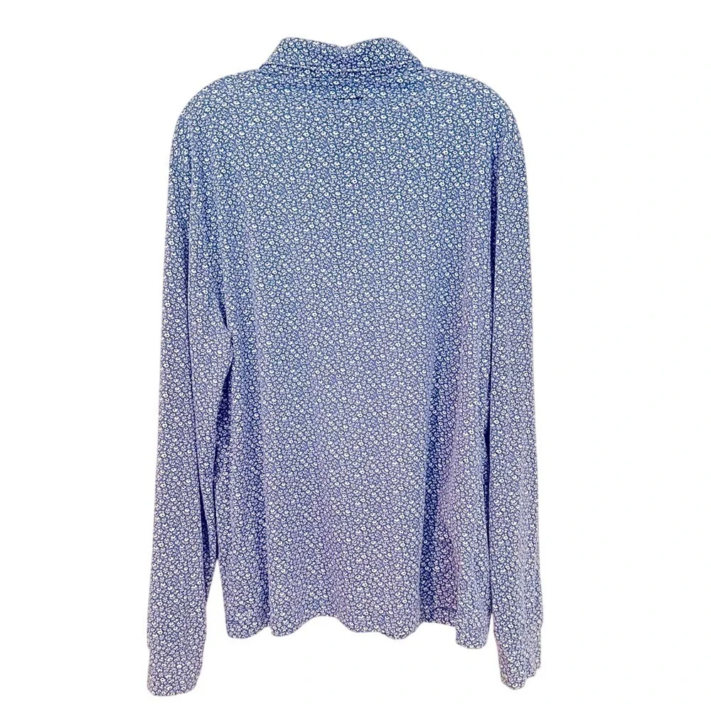 J. Crew Long Sleeve Performance‎ Polo Shirt COOLMAX Technology Men's XL Blue